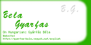 bela gyarfas business card