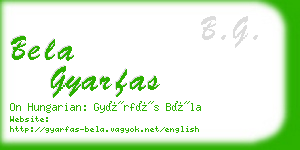 bela gyarfas business card